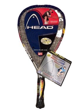 HEAD Typhoon XL Racquetball Racquet in Black, Red and Yellow